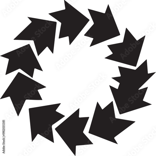 Black arrows, circular arrow icons, direction symbols, vector graphics Free Download Black arrows, circular arrow icons, direction symbols, vector graphics - GFXLoad