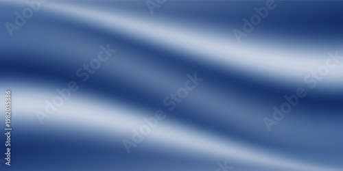 Abstract blue white luxury fabric wave background with copy space. Smooth liquid wave. Elegant shiny silk satin texture. Suit for wallpaper, cover, header, desktop, web, flyer. Vector illustration