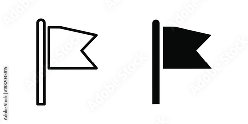 Comparison of a white flag and a black flag with different designs and colors