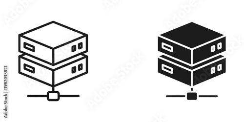 Comparison of network server racks with different visual styles