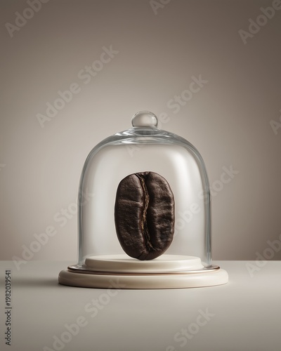 Luxury specialty coffee bean preservation concept in glass jar