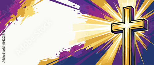 Christian Cross with Radiant Sacred Light Symbolizing Calm Hope and Spiritual Clarity