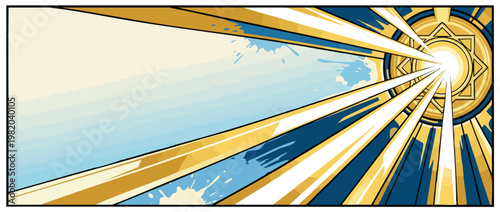 Divine Light Ray Radiance Burst from a Sacred Luminous Star Symbol