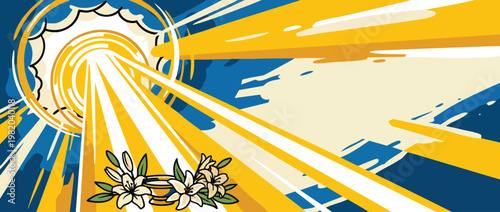 Divine Light Rays and Halo Glow with Sacred Luminous Atmosphere and White Lilies