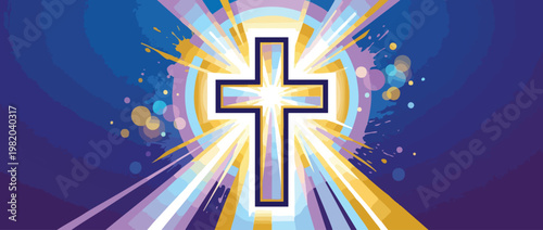 Christian Cross with Radiant Sacred Light and Calm Hope Symbolism