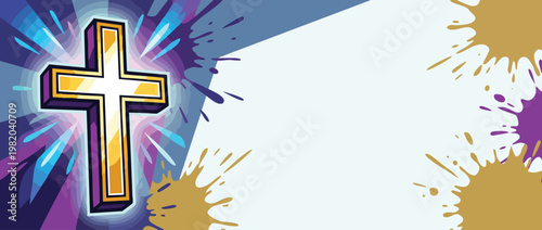 Glowing Christian Cross with Radiant Sacred Light for Hope and Spiritual Calm