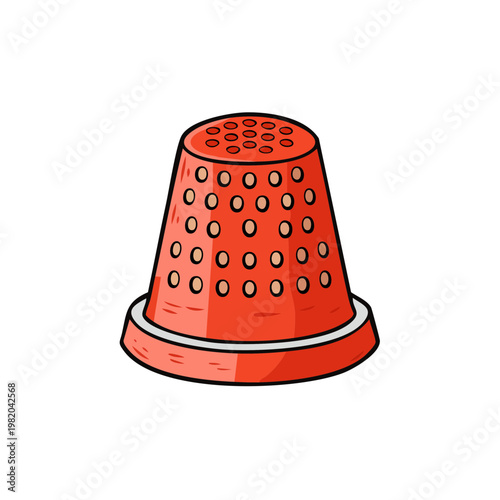 Vintage sewing thimble with textured surface and protective rim for needlework crafts