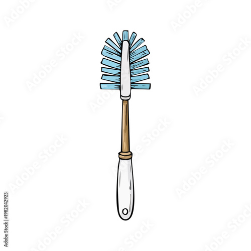 Simple Toilet Brush Illustration for Bathroom Cleaning and Hygiene