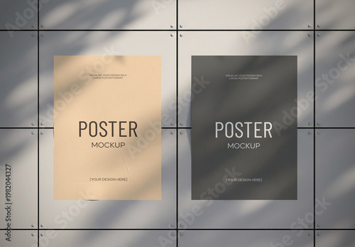 Modern Metal Panel Poster Mockup