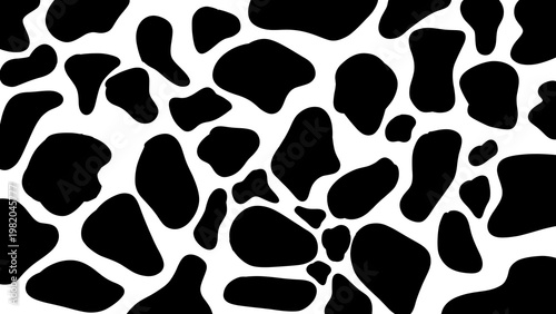 Cow skin animal print pattern. Cow print background. Hand drawn cow pattern. Animal print background