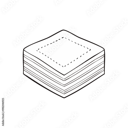 Stack of folded napkins with stitched detail perfect for hospitality or dining presentations