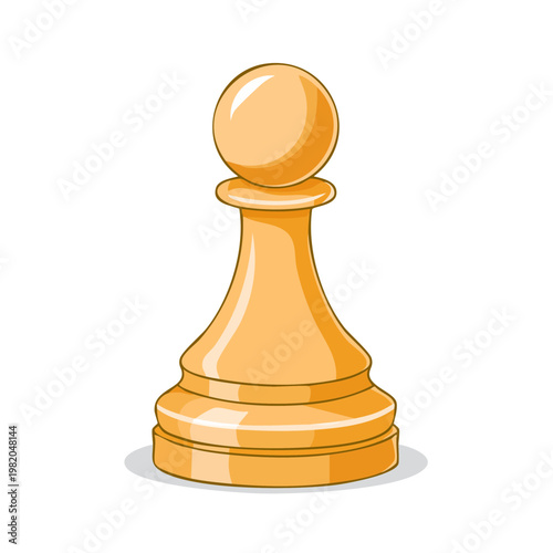 Single White Chess Pawn Piece Ready for Play on Isolated Background