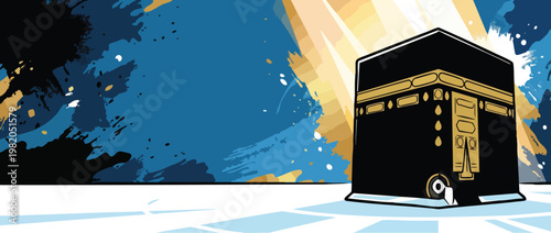 Kaaba with Elegant Sacred Light for Spiritual Atmosphere and Religious Celebration