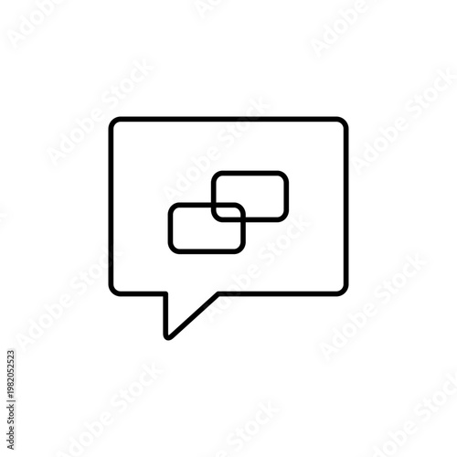 吹き出しとリンクのマークを用いて、共有を表現したアイコン