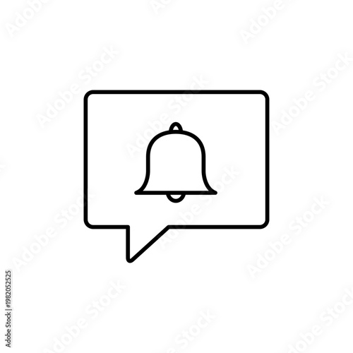 吹き出しとベルのマークを用いて、通知オンを表現したアイコン