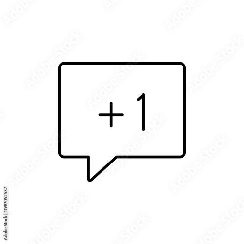 吹き出しと+1のマークを用いて、新着メッセージを表現したアイコン