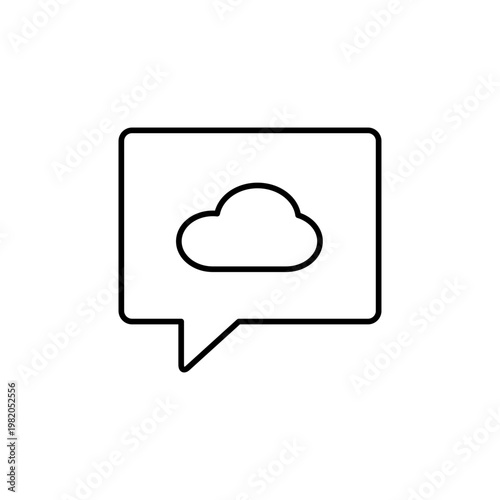 吹き出しとクラウドのマークを用いて、保存を表現したアイコン