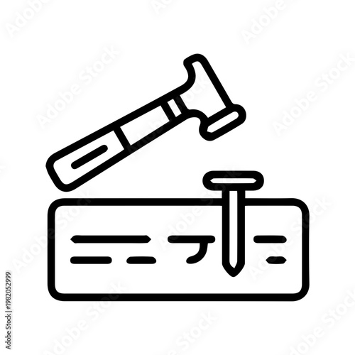 Hammer hitting nail icon