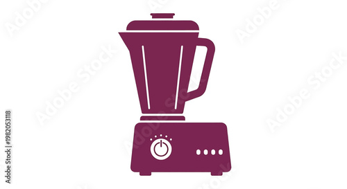 Purple blender icon, kitchen appliance vector illustration