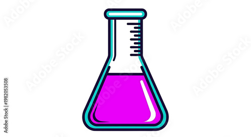 Erlenmeyer flask with purple liquid icon