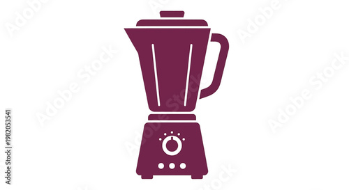 Purple blender icon, kitchen appliance vector illustration
