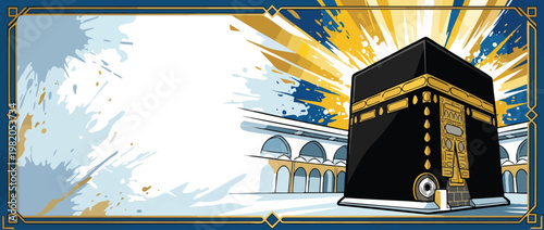 Respectful Kaaba with Elegant Sacred Light and Calm Spiritual Atmosphere