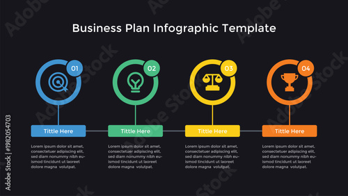Fotografía Business infographic design template with 4 options, steps or processes