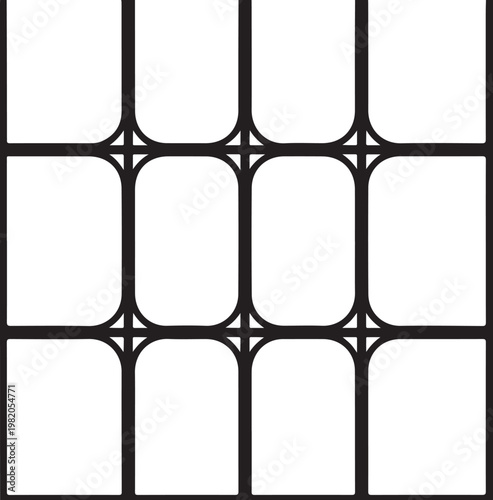 Black window pane grid, rectangular frame pattern, geometric design elements, architecture details