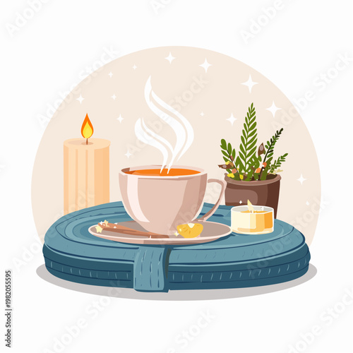 Tee-Ecke mit Duft und Kerzenlicht
