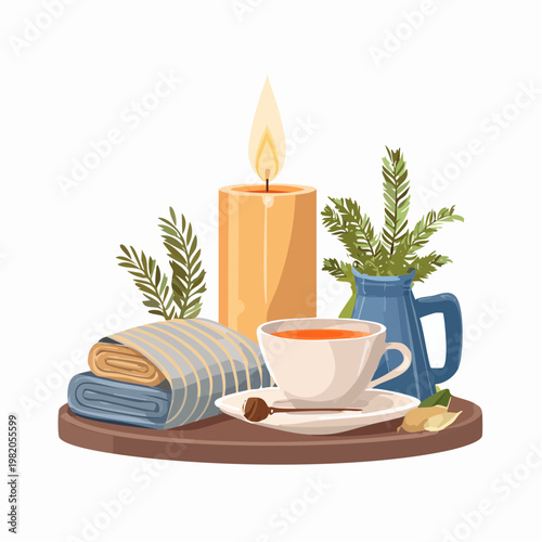 Tee-Ecke mit Duft und Kerzenlicht