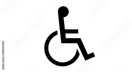 International symbol of access for disabled people, featuring a black silhouette of a person in a wheelchair on a white background.