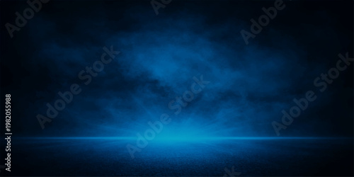 Abstract an ethereal blue haze, emanating from the depths, casting a mesmerizing glow across the floor. The image is an invitation to dream and immerse oneself in the enchanting atmosphere.