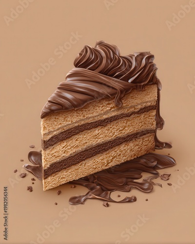 Chocolate Cake Slice Showcasing Creamy Frosting and Delicious Layers