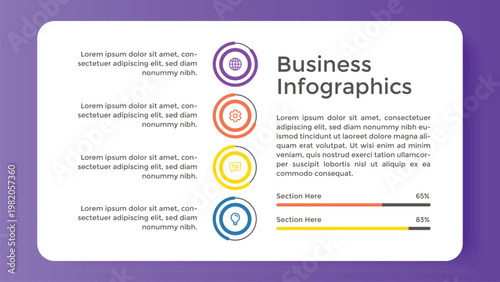 infographics business chart design template. You can place relevant content in the area, vector illustration.