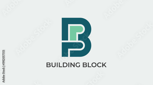 This modern logo design showcases an abstract representation of building blocks, symbolizing structure and creativity, ideal for construction and educational branding.