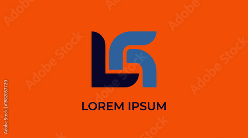 A sleek modern logo design featuring the words 'Lorem Ipsum', utilizing a creative interplay of shapes and colors to deliver a professional and stylish branding appearance.