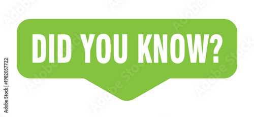 A bright green speech bubble displaying the text did you know