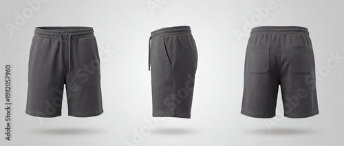 Dark Gray Mens Athletic Shorts Mockup for Design Presentation.