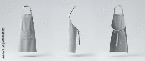 Blank White Apron Mockup Design Template for Kitchen or Restaurant Uniform.