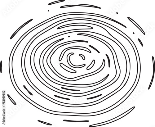 Swirling Black Lines, Abstract Vector Design, Dynamic Circular Patterns, Modern Art Illustration
