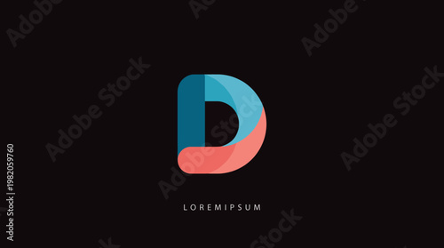 An abstract logo design representing the letter 'D' with a unique combination of colors. This design is perfect for businesses looking for a modern artistic touch.