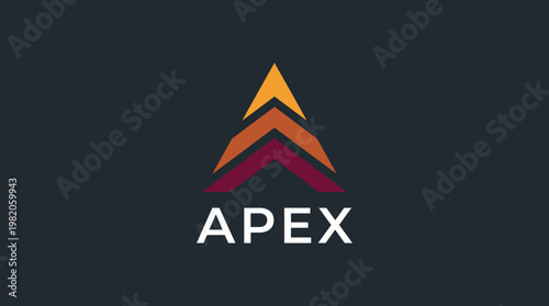 An elegant logo design featuring ascending triangle shapes in warm gradients, representing growth, achievement, and peak performance for a modern brand essence.