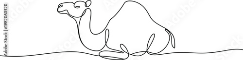 Continuous single line drawing of camel representing Eid ul Adha sacrifice and Islamic celebration concept