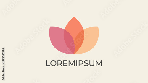 A beautifully designed logo featuring overlapping floral shapes in warm colors, perfect for brands focused on wellness and beauty services, capturing elegance and grace.