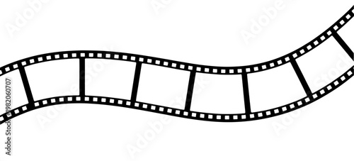 Classic film strip with evenly spaced perforations along its edges isolated on white background, Vector, illustration