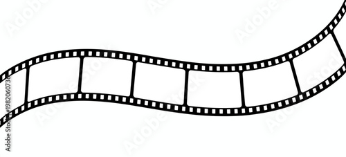 Classic film strip with perforated edges and empty frames isolated on white background, Vector, illustration