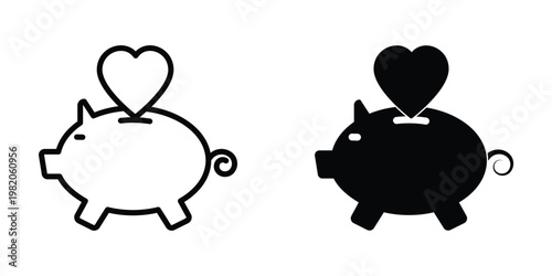 Piggy Bank icon design template