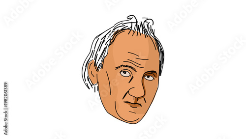 James Buchanan portrait, flat vector illustration