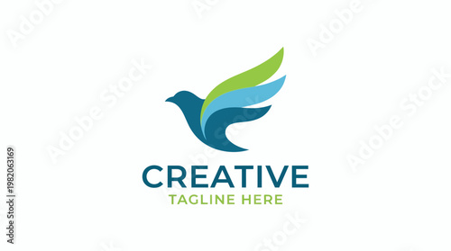 This logo design features a dynamic feather, symbolizing creativity and freedom, ideal for brands focused on innovation in various creative fields like design and arts.