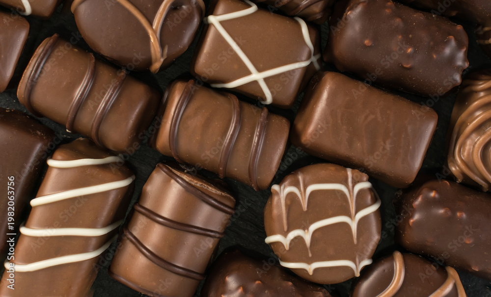 Naklejka premium Chocolate Sweets Pattern